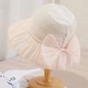 New hat women's summer mesh bow bucket hat thin travel breathable fashion sun hat sun hat