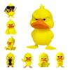 Modern Home Accent 3D Printed Yellow Duck Figurine, Funny Statue with Vivid Expressions, Healing Desk Companion Cute Miniature Desktop Ornaments