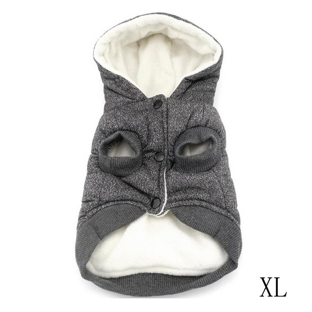 Куртка, толстовка, зимний пуховик, домашнее пальто с капюшоном Anumal, теплая одежда для крупных и средних собак (L (грудь: 44см, Шея: 29см), Серый)