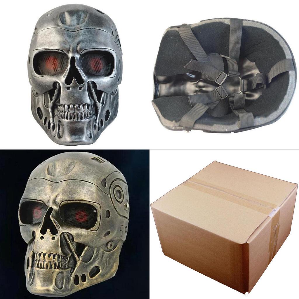 Серебряная и медная маска Терминатора DC-10 для костюмированной вечеринки на Хэллоуин и ролевых игр