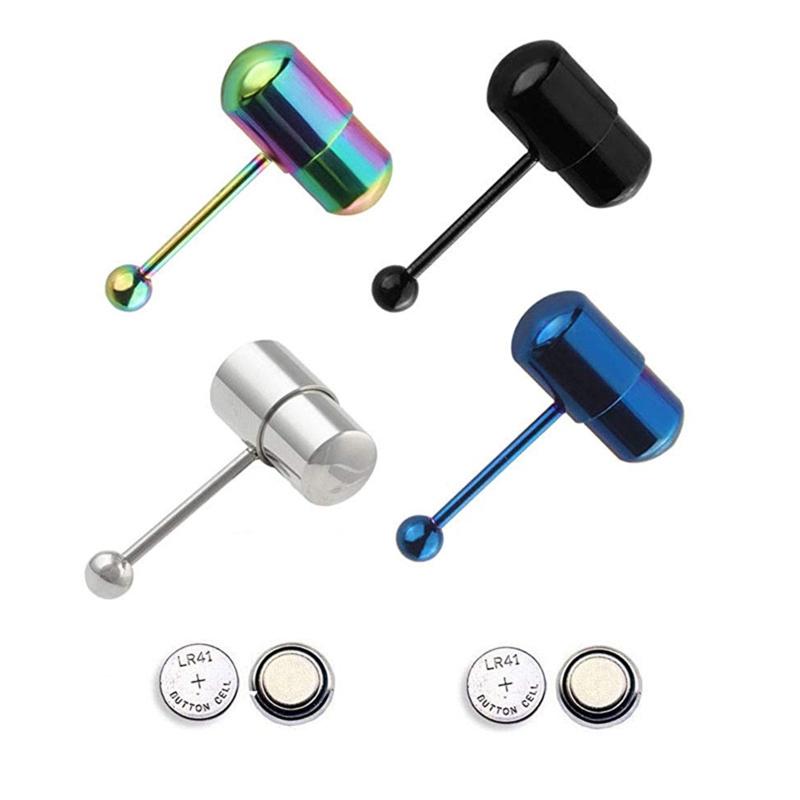 Vibrating Tongue Ring Mixed Colors Prickly Straight Barbells Body Piercing Jewelry Tongue Bar Stud for Women Men