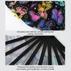 UV Fluorescent Folding Fan Lightweight Kung Fu Dance Performance Handheld Fan Portable Summer Cooling Fan Decoration Party Accessories