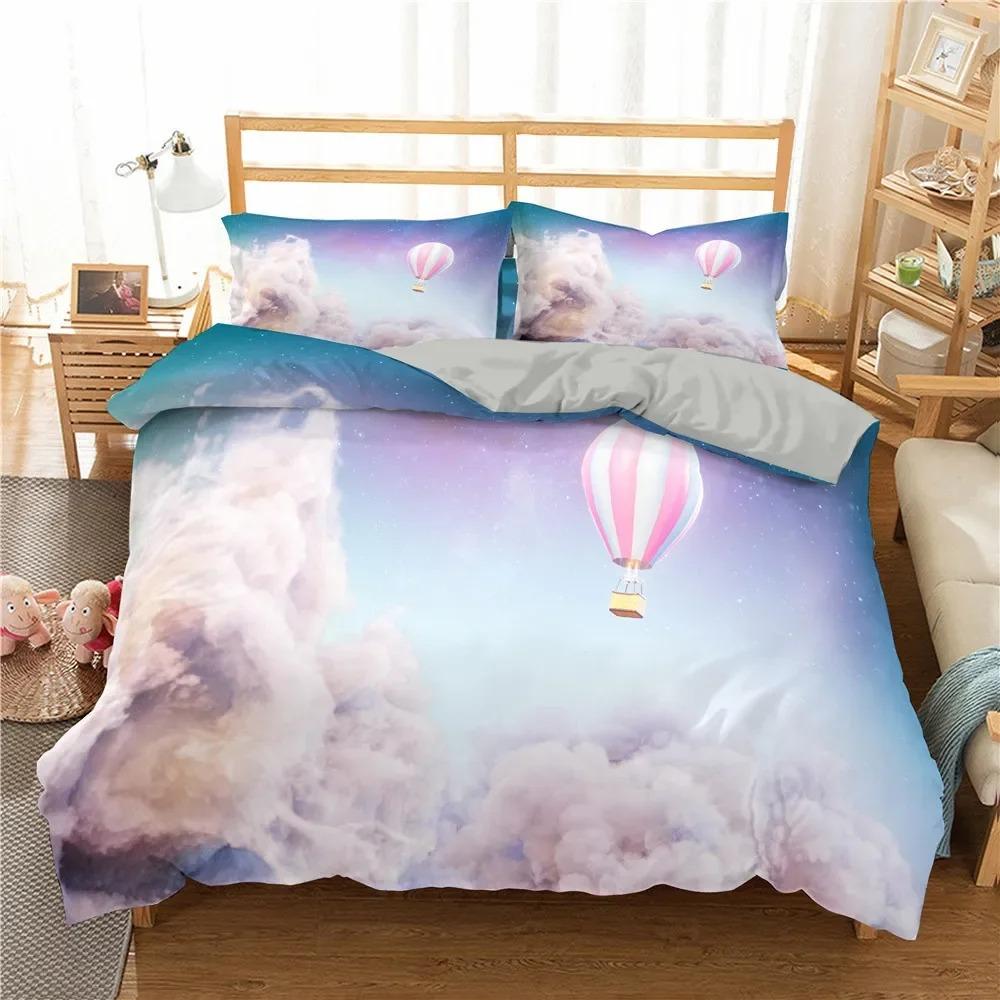 Комплект пододеяльника Cloud Sky размера King/Queen, розовый, сине-зеленый, красивый пейзаж, мягкий постельный комплект для детей, подростков, взрослых, девушек