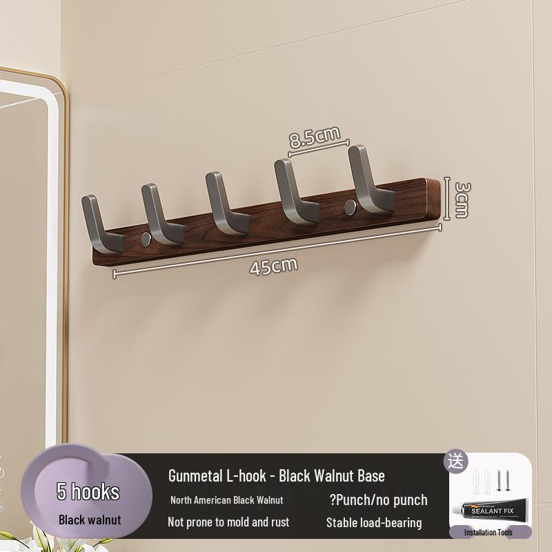 Настенный крючок из орехового дерева для полотенец и одежды, не требует сверления