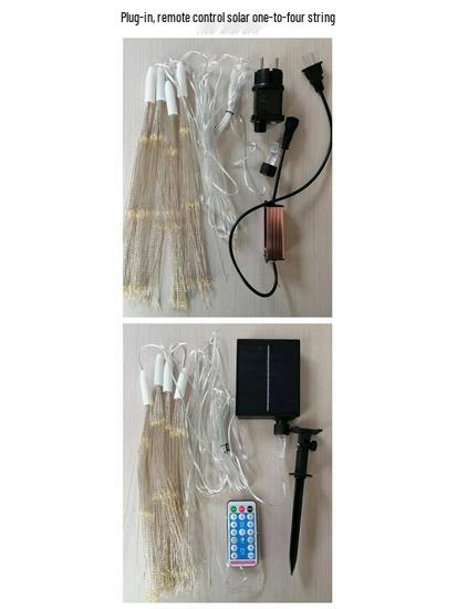 Светодиодные гирлянды-фейерверки на солнечной батарее - Погодоустойчивая звездная атмосфера одуванчика для кемпинга и навесов