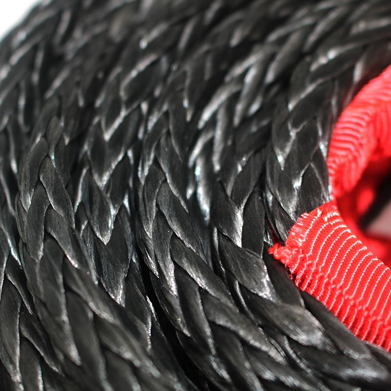 Winch Rope String Line Cable with Sheath Gray Synthetic Towing Rope 29m12000LBs Car Wash Maintenance String for ATV UTV Off-Road