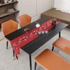 With Tassel Red Chinese Style Table Runner Cotton Linen Table Cover TableCloth  Wedding Party