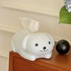 Figure Model Little Dog Tissue Storage Box Anti Drop Little White Dog Model Toy  Home Decoration