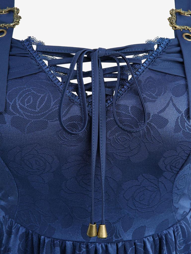 Rosegal Большой размер Роза Цветок Сетка Шнуровка Панель Асимметричные Расклешенные Рукава Холодное Плечо Топ