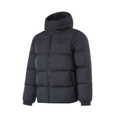Li Ning Sports Lifestyle Series однотонная повседневная короткая куртка с капюшоном для мужчин, верхняя одежда, черный цвет AYMU115-12