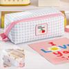 Large Capacity Grid Stationery Bag Korean Style Dopamine Pencil Pouch Prism Pencil Case  Office