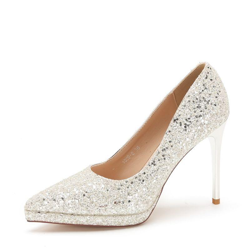 Waterproof table Internet celebrity super high heels bridesmaid shoes banquet temperament lady versatile wedding shoes