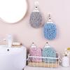 2Pcs Cute Hedgehog Hand Towel Coral Velvet Cartoon Animal Design with Hanging Rope Absorbent Bathroom Towel