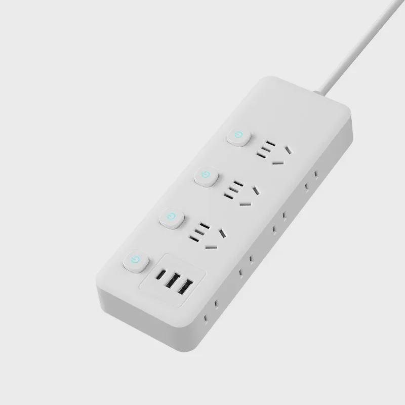 Умный USB Многофункциональный Сетевой Фильтр с Независимым Выключателем и Боковой Вилкой