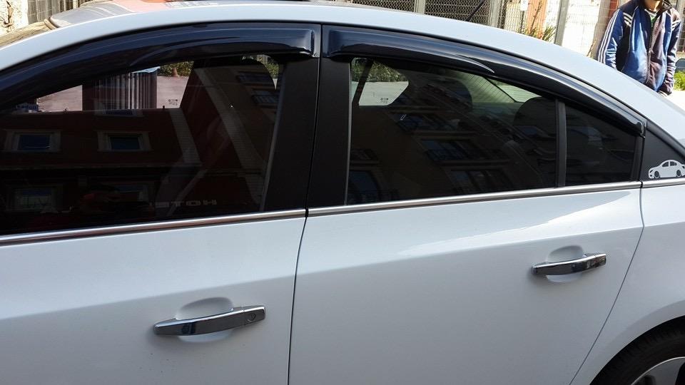 Молдинги стекол (нерж) HB, OmsaLine - Итальянская нержавейка для Chevrolet Cruze 2009-2015 гг