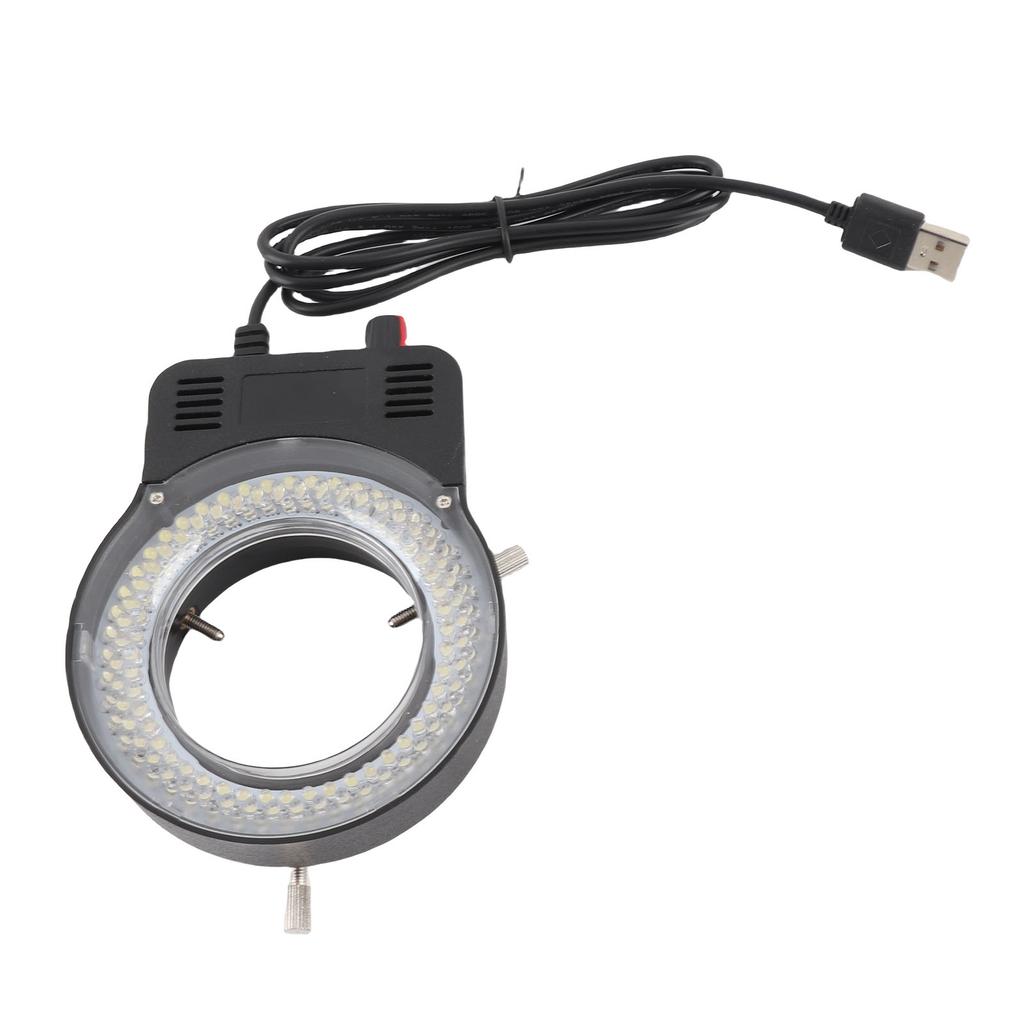 LED Microscope Ring Light 144 LEDs 4W 6500‑7500K 32000‑36000LX Adjustable Brightness USB Powered Microscope Lamp