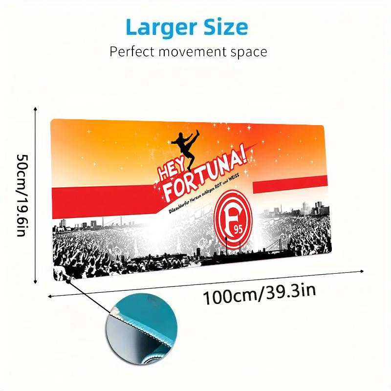Fortuna Düsseldorf Color Mouse Pad Large Gaming Table Cushion Non-slip Laptop Tablet Big Mousepad XXL Mat Mini PC Playmat With Lock edge