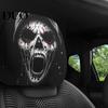 Elastic Auto Headrest Protectors 2Pcs Skull Car Covers, Cartoon Dog Panda Cat Hedgehog Universal Fit Vehicle Seat Design Protector, Interior