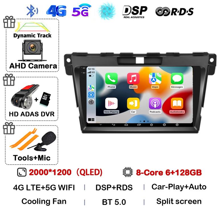 Android 14 Carplay для MAZDA CX-7 CX7 CX 7 2007 2008 2009 2010 2011 2012 2013 2014 Автомобильное радио GPS Мультимедиа Видеоплеер Стерео