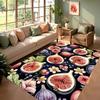 Tangerine Orange Blossom Floral Rug Vintage Leaf Non Slip Floor Mat  Tropical Fruit Print Indoor Doormat for Bedroom Home Decor
