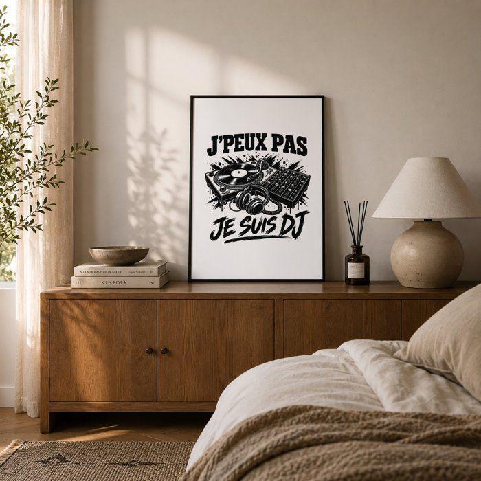 Poster - PLANETEE - J'peux pas je suis DJ - Format A3 - Surface perlée - Papier photo 310 g