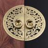 Chinese Antique Copper Cabinet Handle Shoees Wardrobe Door Brass Retro Furniture Knob Engraved Round Handles Door Decoration