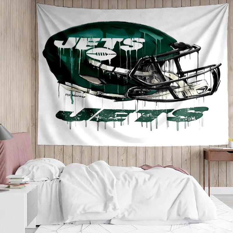 New York Jets logo Tapestry for Bedroom Aesthetic Classroom Tapestries Wall Hanging for Living Room Dorm Office,Ideal Creative Gift