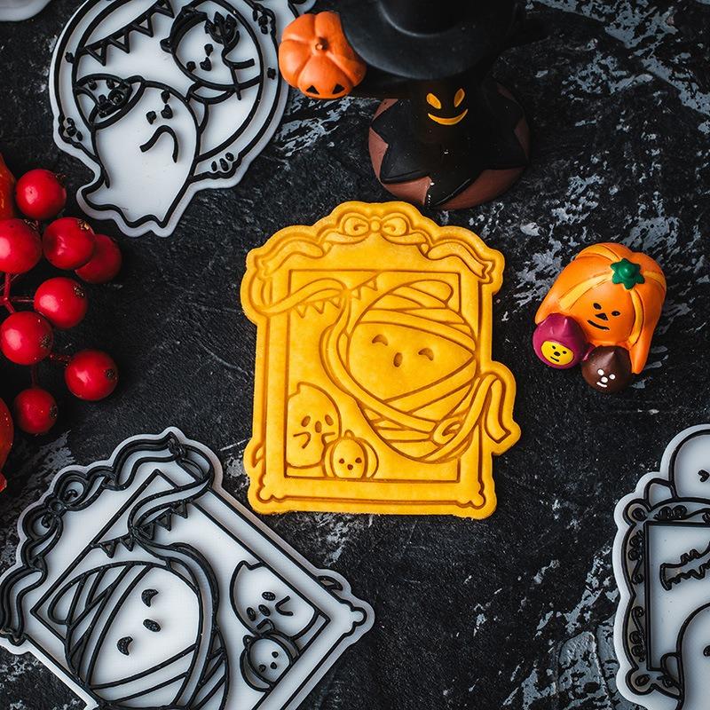 6/1PCS Cartoon Halloween Biscuit Mold Kitchen Pastry Baking Flip Sugar Cutting Mould DIY Birthday Halloween Party Cookie Making