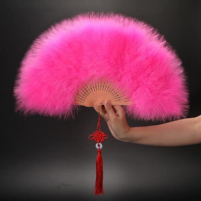 Складной веер с перьями Лолиты, японская милая фея, темно-готический придворный танец, ручной веер, художественный ремесленный подарок, украшение для свадебной вечеринки