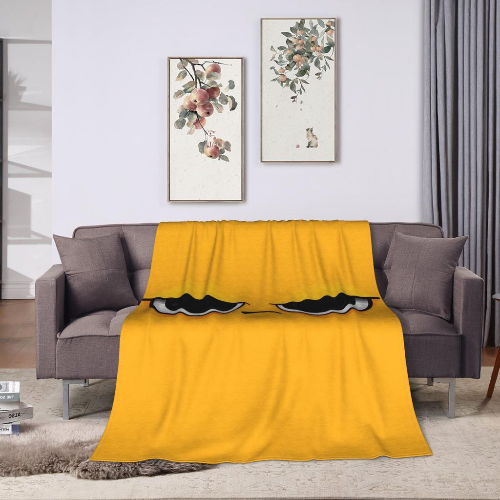 Cartoon Face Meme Blanket Girls Flannel Throw Blanket For Sofa Home Comfortable Quality Bedspread Present