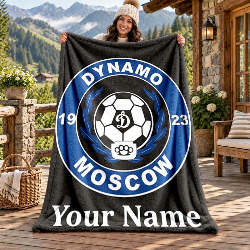FC Dinamo Minsk Custom Name Flannel Blanket Personalized Soft Warm Plush Throw Blanket Customized Gift for Family Friends