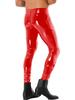 Mens Two Way Zipper Pants Wet Look Patent Leather Skinny Fit Clubwear