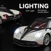 Модель спортивного автомобиля Pagani Huayra Dinastia в масштабе 1/18, литой металлический, модель гоночного автомобиля, симуляция звука и света, детская игрушка, подарок