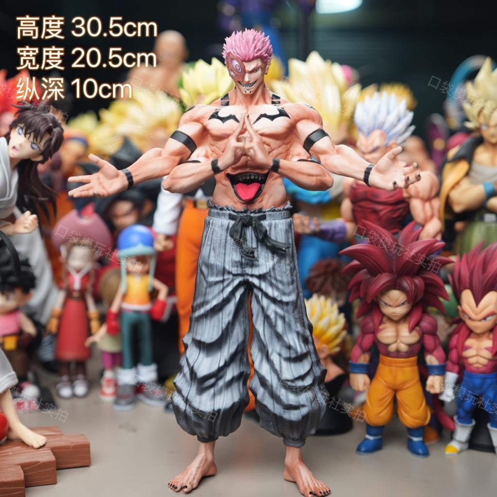 HY Studio Статуэтка Рёмен Сукуна из Jujutsu Kaisen, 30 см, Начальная форма, Аниме Фигурка Действия, Коллекционный Подарок, Проклятый Дух