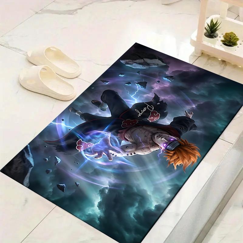 1Pc Powerful Anime Hero Action Rug, Office Carpet Indoor Outdoor Doormat, Non-Slip, Comfortable, Living, Christmas Halloween, Xmas Gift S1520