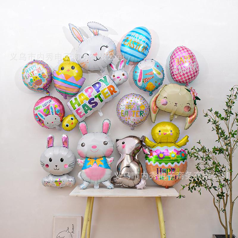 Aluminum Film Balloon Easter Egg Rabbit Chick Modeling Easter Party Decoration Arrangement Special-Shaped Balloon