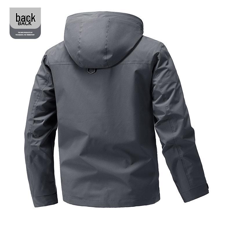 Men's 2025 Spring Trend Hooded Windbreaker: Casual Loose-Fit Workwear Jacket