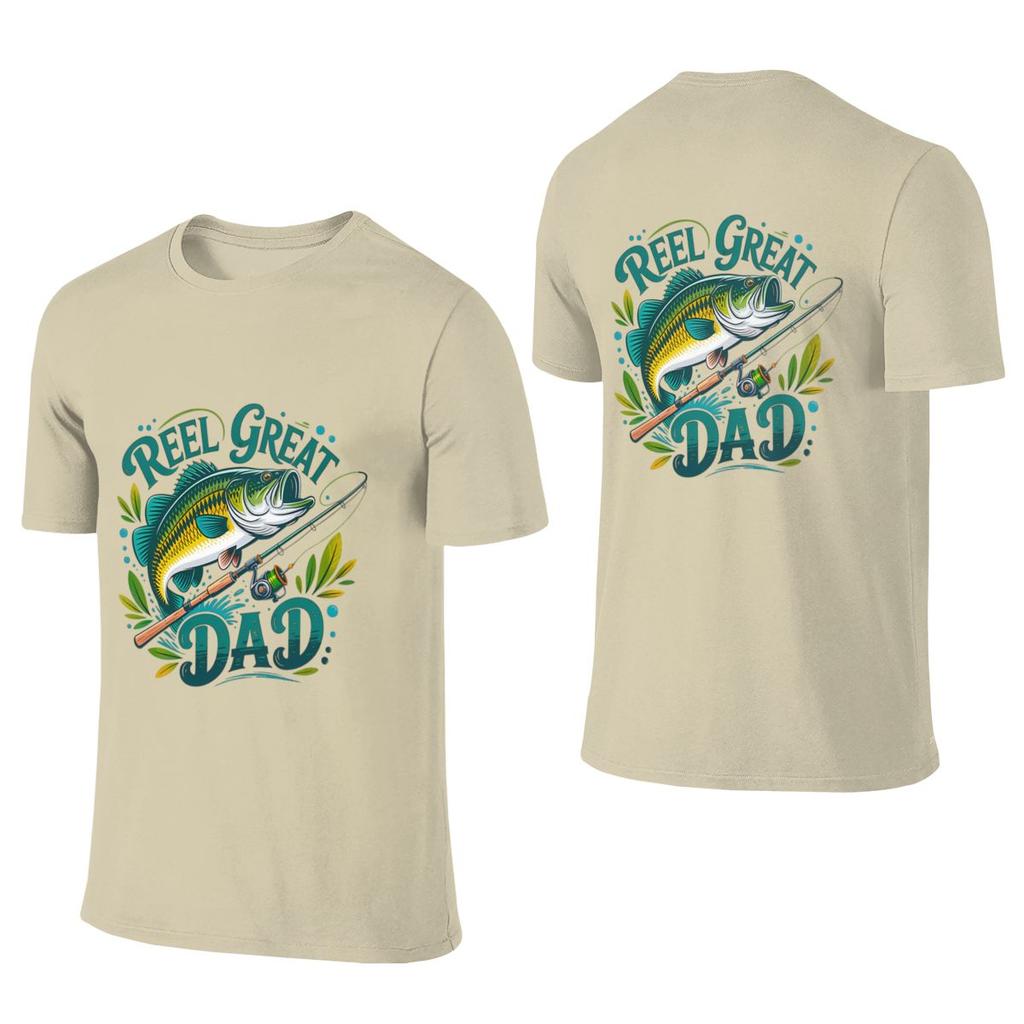 Reel Great Dad Campus Style Reversible Tshirt Youthful Feeling No Curling Short Sleeve