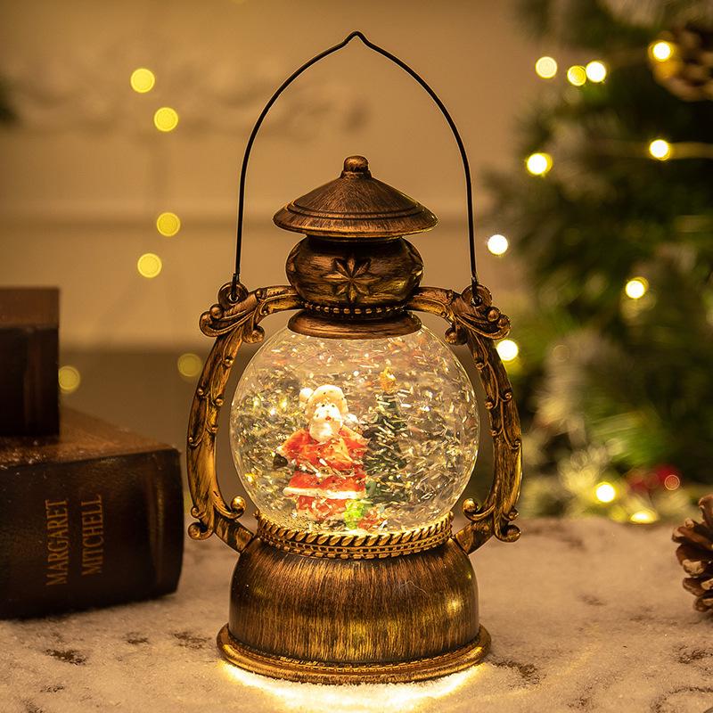 Christmas Snow Globe Lantern Music Box Collection With Light Decorative Night Lamp For Home Desktop Decoration Christmas Present