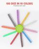Набор 6-сторонних кубиков 100, 16 мм, стандартная игра для детей, настольные игры, математические кости для классной комнаты с ведром для хранения, полупрозрачные, 10 цветов
