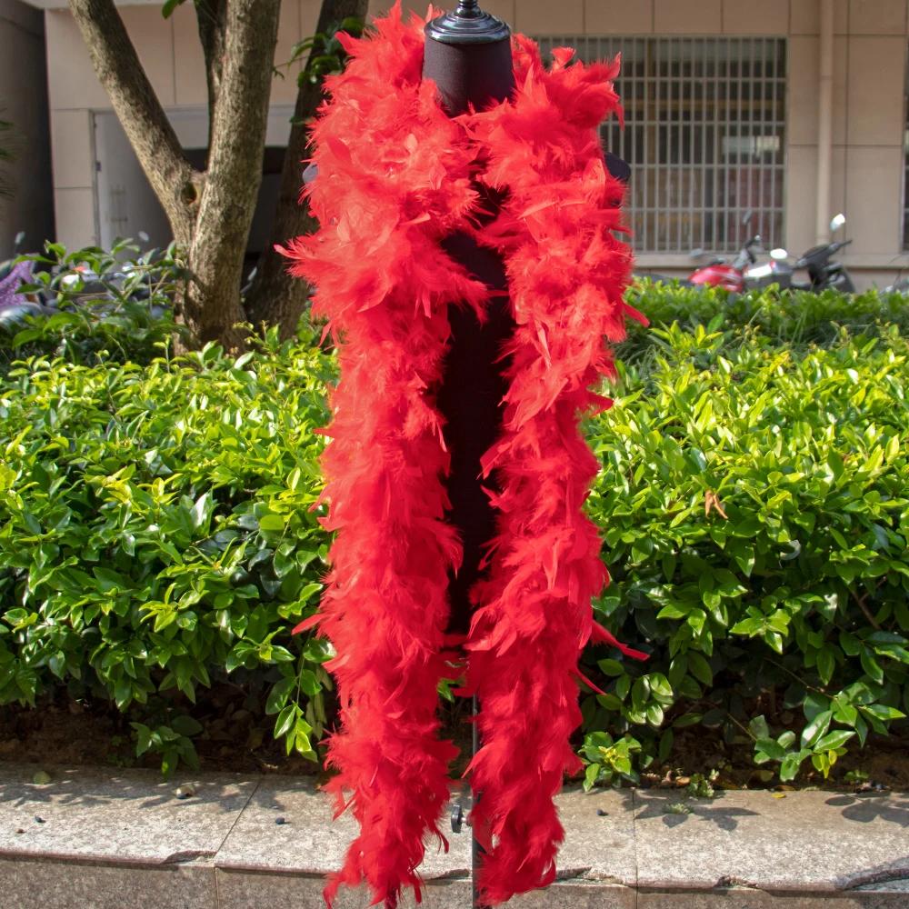 DIY 2M Индейка Перьевое Боа 38г-90г Перья Марабу Боа Окрашенные Цвета для Свадебного Шарфа Шарфа Декор Поделки Аксессуары для Костюмов