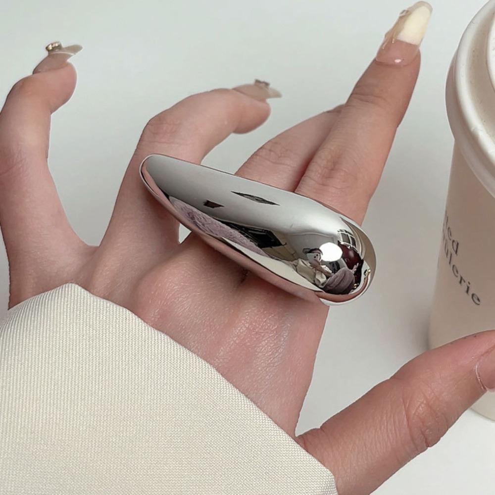 Роскошное большое кольцо-капля воды, преувеличенные массивные кольца, новое кольцо из цельного металла, большое кольцо