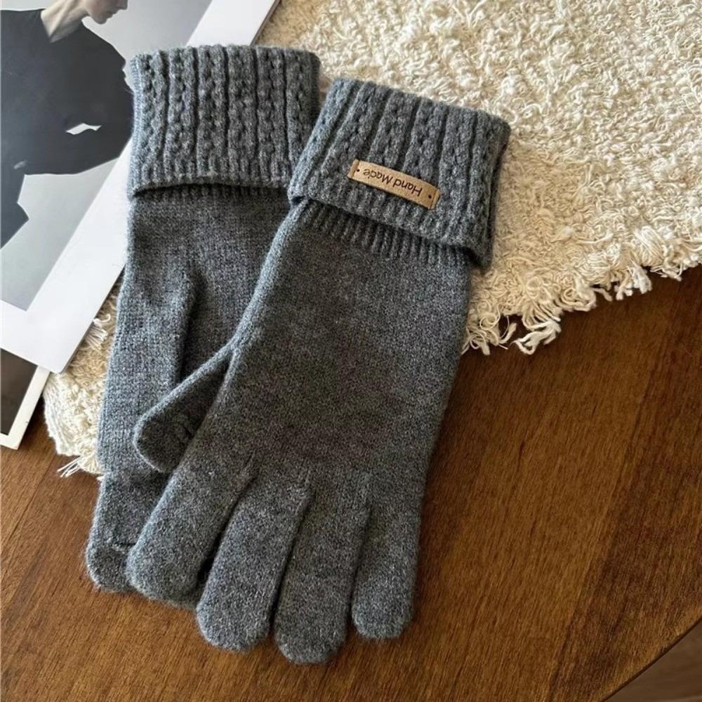 Washable Five-finger Glove Warm Knitted Gloves New Touch Screen Gloves Women Gloves