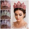 Элегантные барочные королевские тиары Сверкающие свадебные головные уборы Темпераментные женские обручи для волос Вечеринка по случаю дня рождения