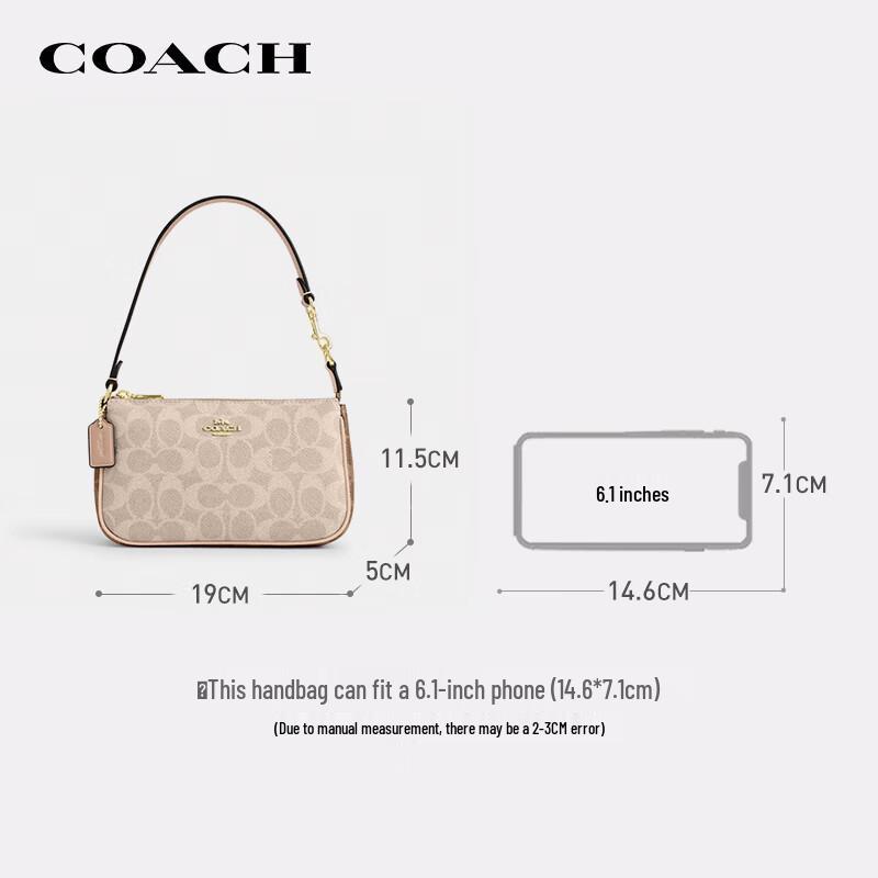 Маленькая сумка на плечо Coach Nolita 19 из канвы с signature-принтом