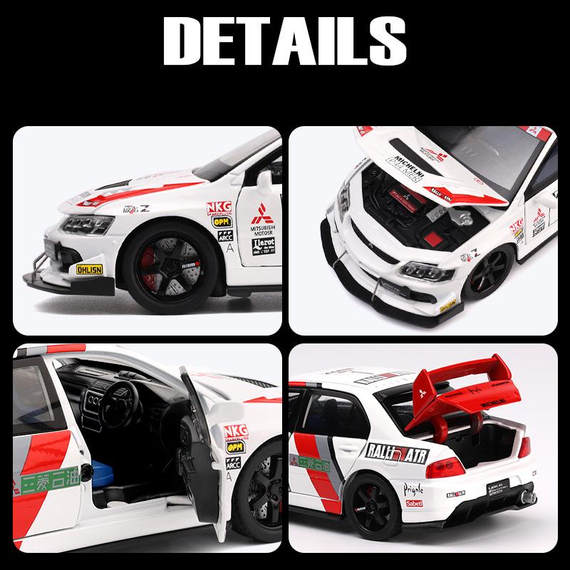 1:32 Mitsubishi Lancer Evo X 9 Гоночная версия Литой металлический масштабный модель автомобиля Металлическая миниатюрная машина ЗвукСвет Детская игрушечная машина