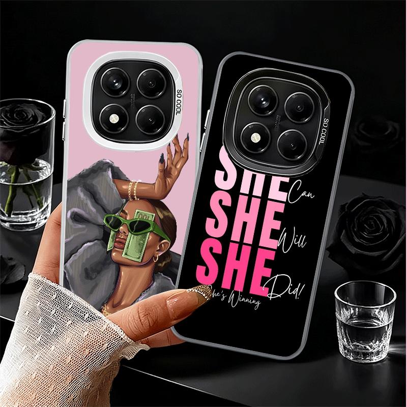 Чехол для телефона Girl Boss Lady Pink Ударопрочный для Xiaomi Redmi Note 15 14 13 12 Pro Plus 11 11S 11T 5G Защитный от падений Fundas
