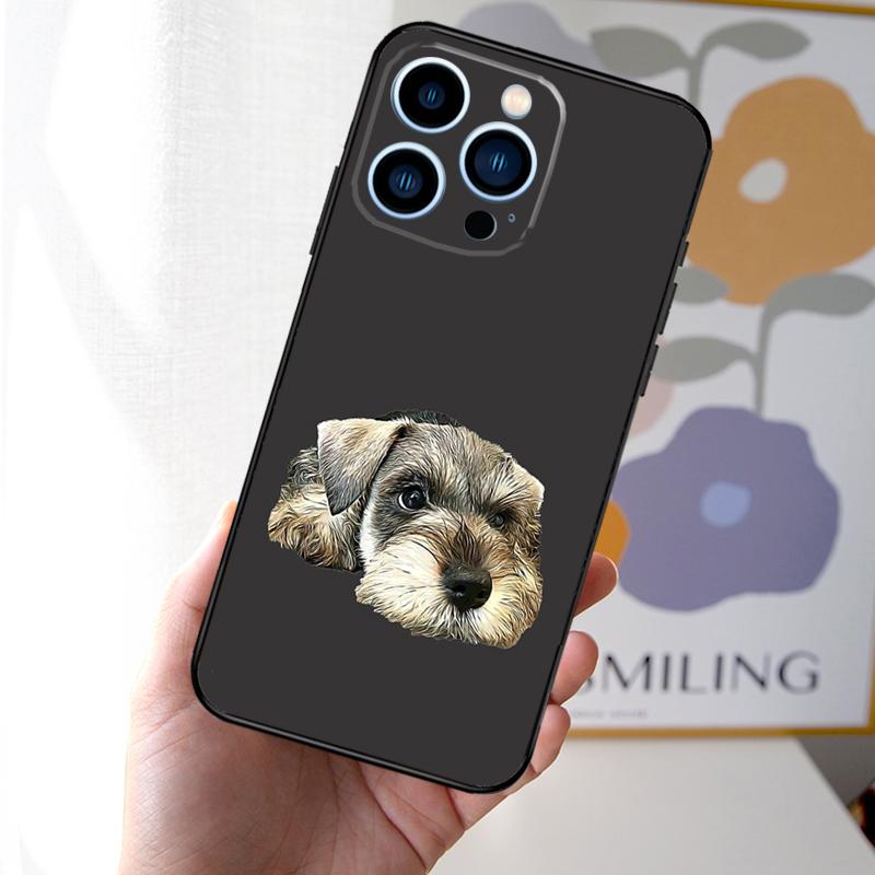 Миниатюрный шнауцер собака искусство Чехол Для iPhone 16 15 14 13 12 11 Pro Max Mini Чехол X XR XS 8 7 14 16 15 Plus Аксессуары