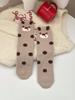 Christmas Stockings Medium Tube Socks Red Socks Plush Warm Australian Velvet Thickened Cute Cartoon No Hair Loss Sleep Stockings