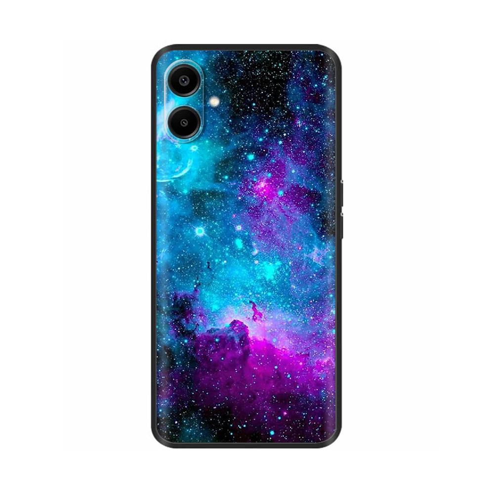 Для Samsung Galaxy A06 Задняя крышка Мягкая Черная с принтом Силиконовый бампер Чехол для телефона для Samsung Galaxy A06 A05 A04 Чехлы Fundas Coque